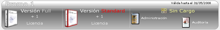 Version Full o Version Standard mas una o varias licencias. Solicite informacion haciendo click aqui.